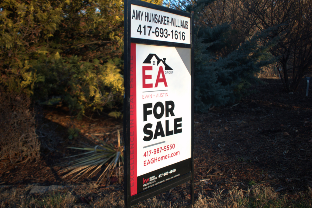 Yard sign for home for sale by Amy Hunsaker-Williams of the EA Group in Springfield, Missouri