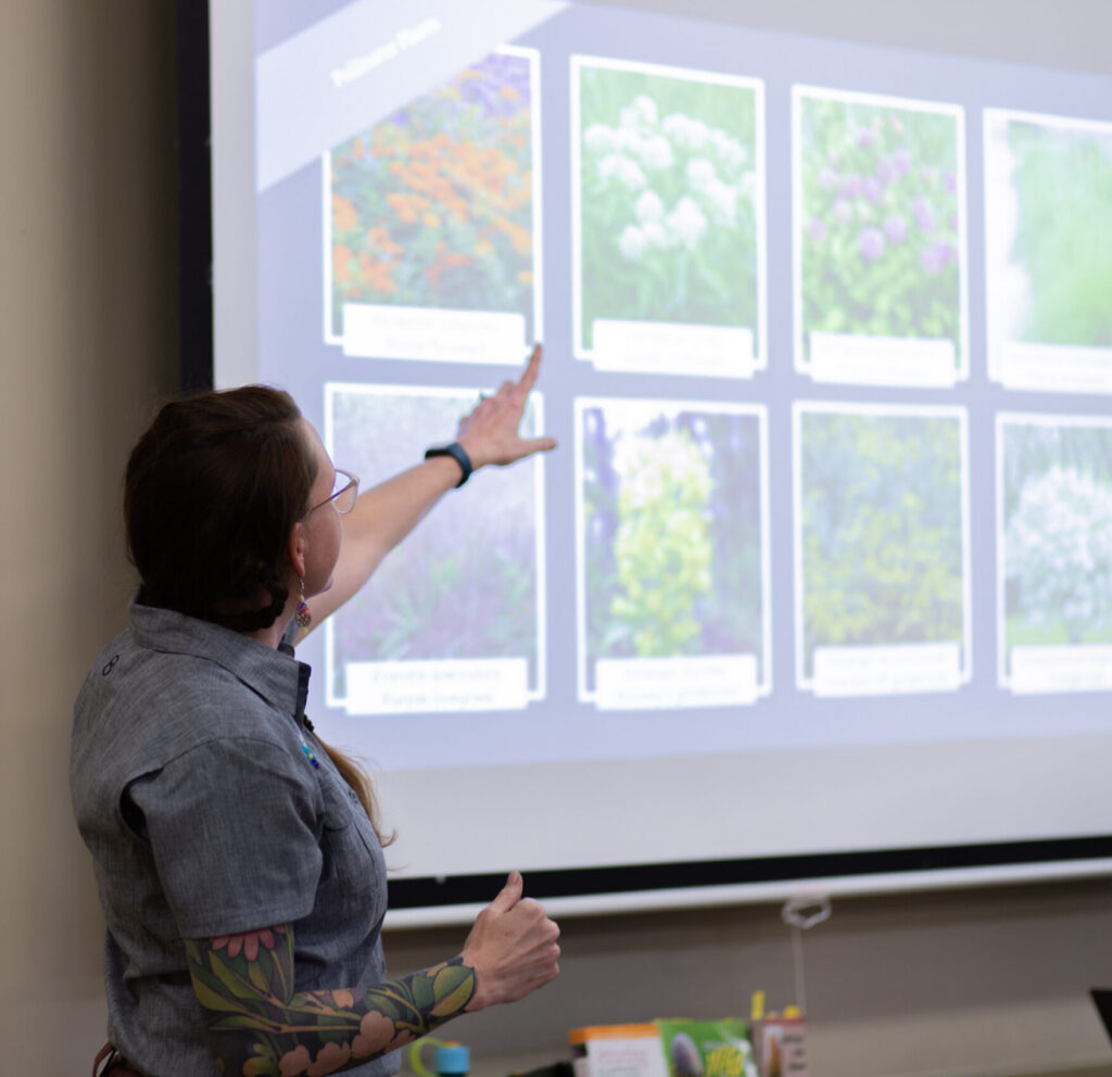 Landscape design expert and Grow Native Certified Professional Sa'dia Luallen-Blattert leads a presentation on native plants in southwest Missouri.