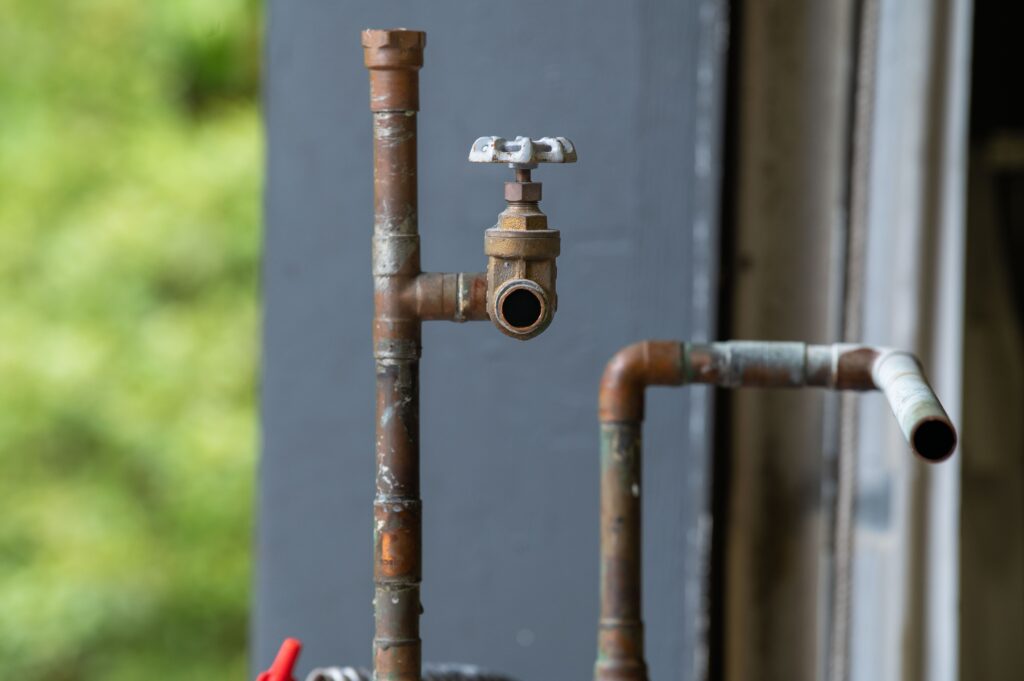 Outdoor faucets to supply untreated hard water to outdoor plants separately from the softened water used inside the house